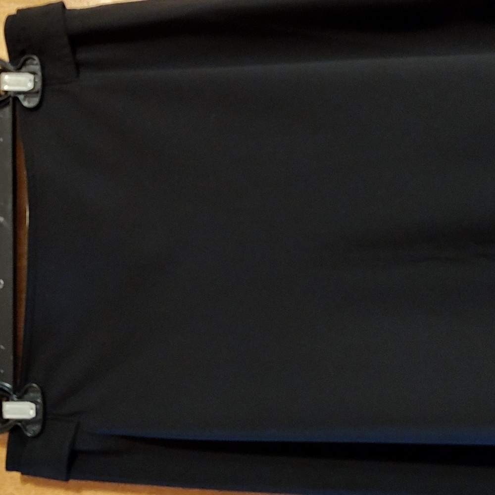 Cato A-Line Midi Skirt Black w/ Tie-Back Ribbon Belt Business Casual Stretch 6 - Picture 3 of 11